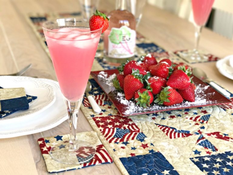 4th of July Tablescape & Rhubarb Gin with Summer Fruits Cocktail