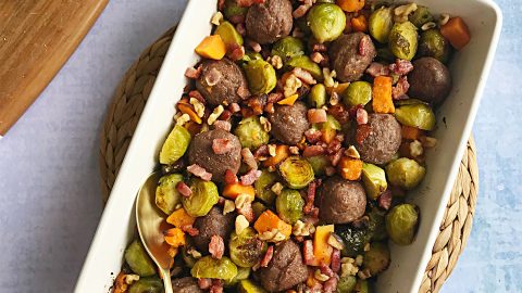 Meatballs & Brussels Sprouts Tray Bake Recipe