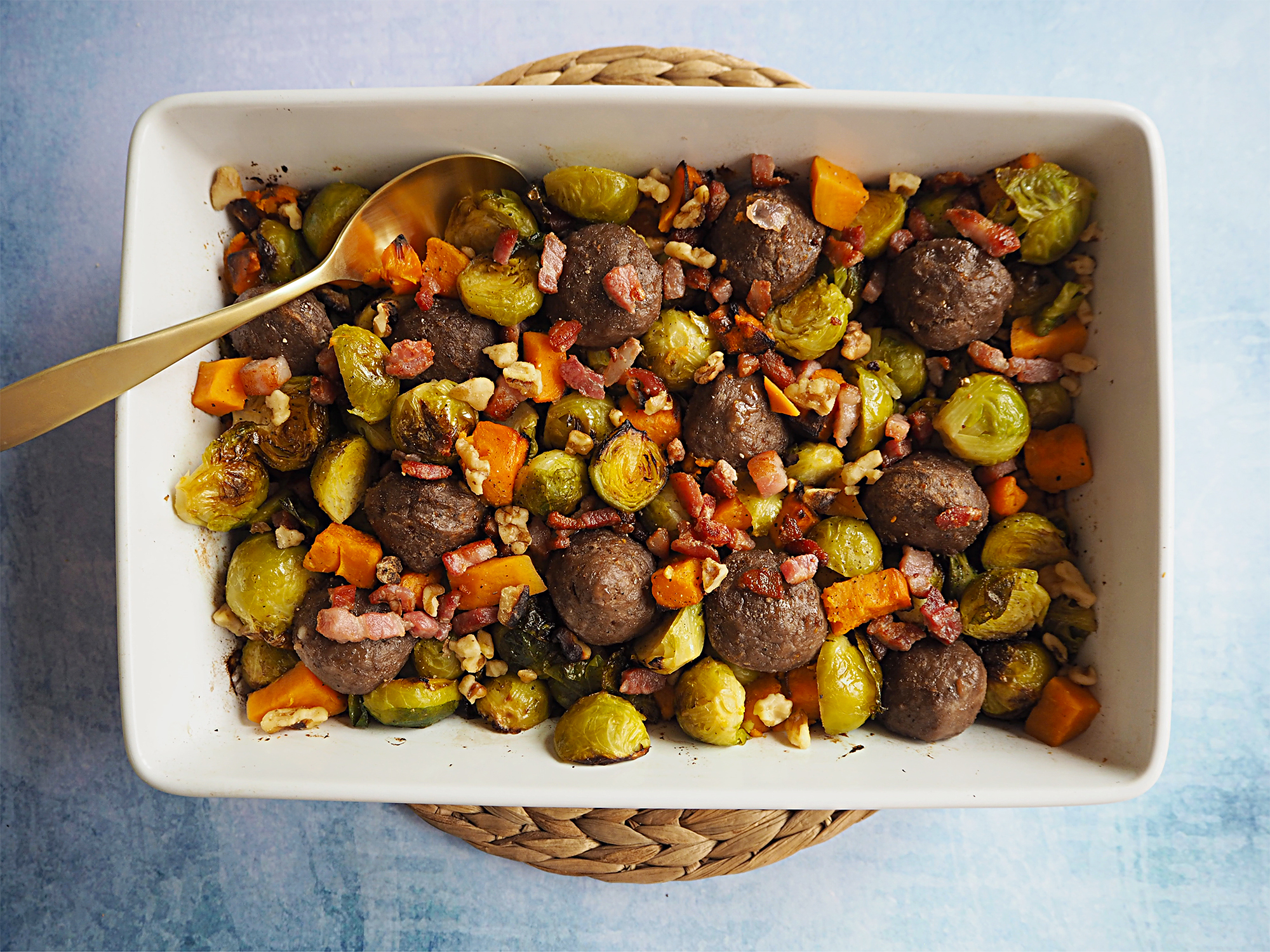 2 Turkey Meatballs, Taco Seasoned, with Brussels Sprouts and Jasmine R –  Fuel4lifemeals