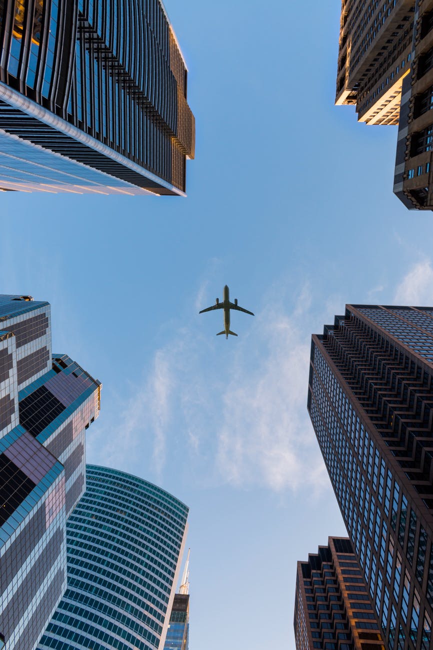 low angle photography of airplane