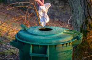 An automated green trash can.