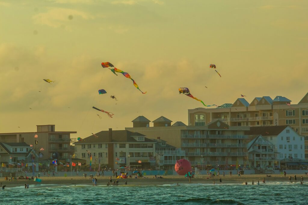 Marvels of kites flying in the sky above Maryland, a hidden gem.