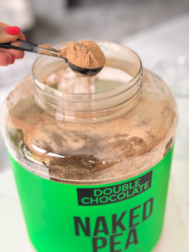 Naked pea protein with double chocolate flavor.